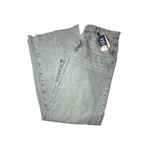 Forever 21 Jeans Women's 28 Light Blue Mid Rise Wide Leg Loose Fit Pants NWT